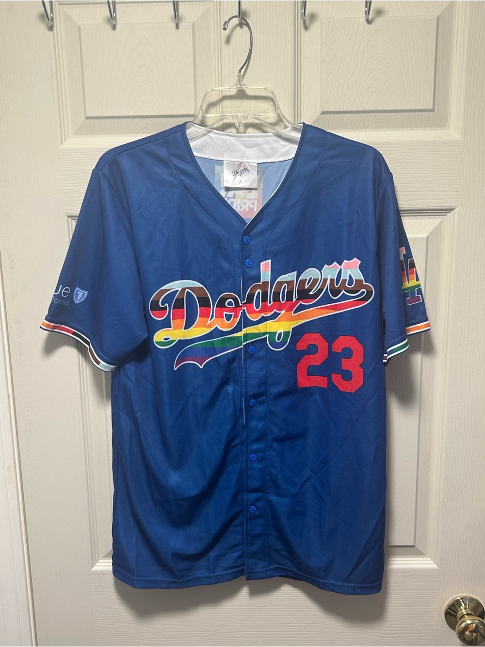 MLB Los Angeles Dodgers 2023 Pride Night Baseball Blue Jersey Adult M SGA